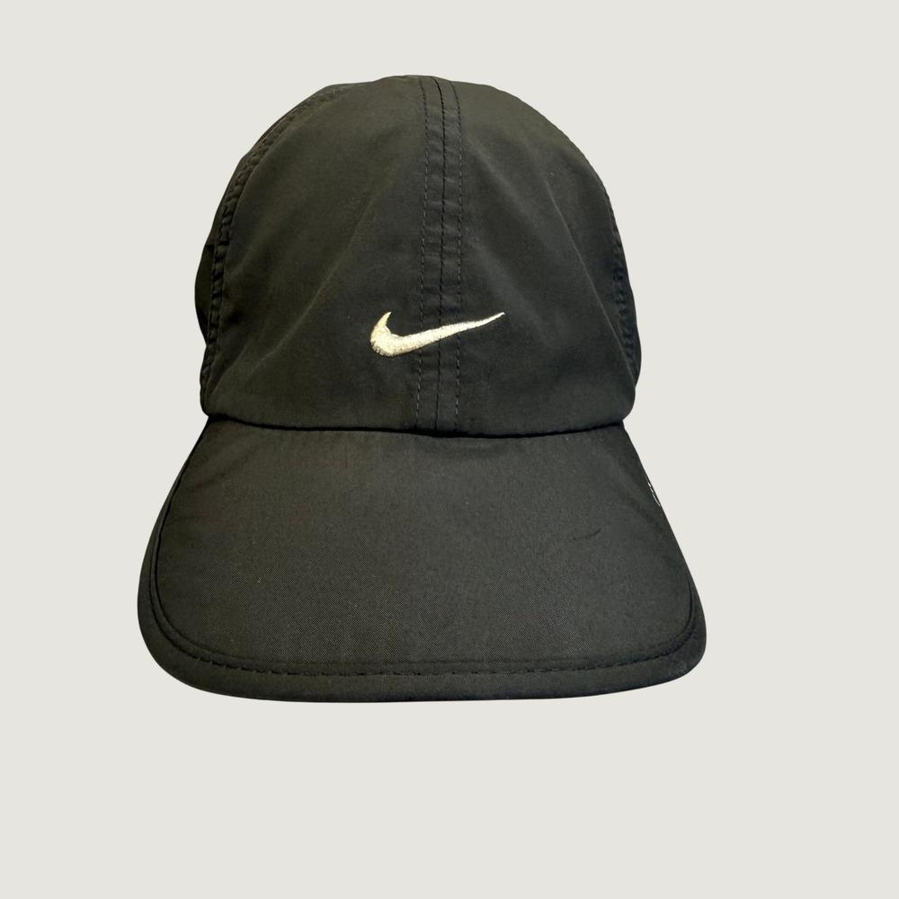 Nike Dri-FIT Running Hat Black Adjustable Mesh Performance Athletic Cap